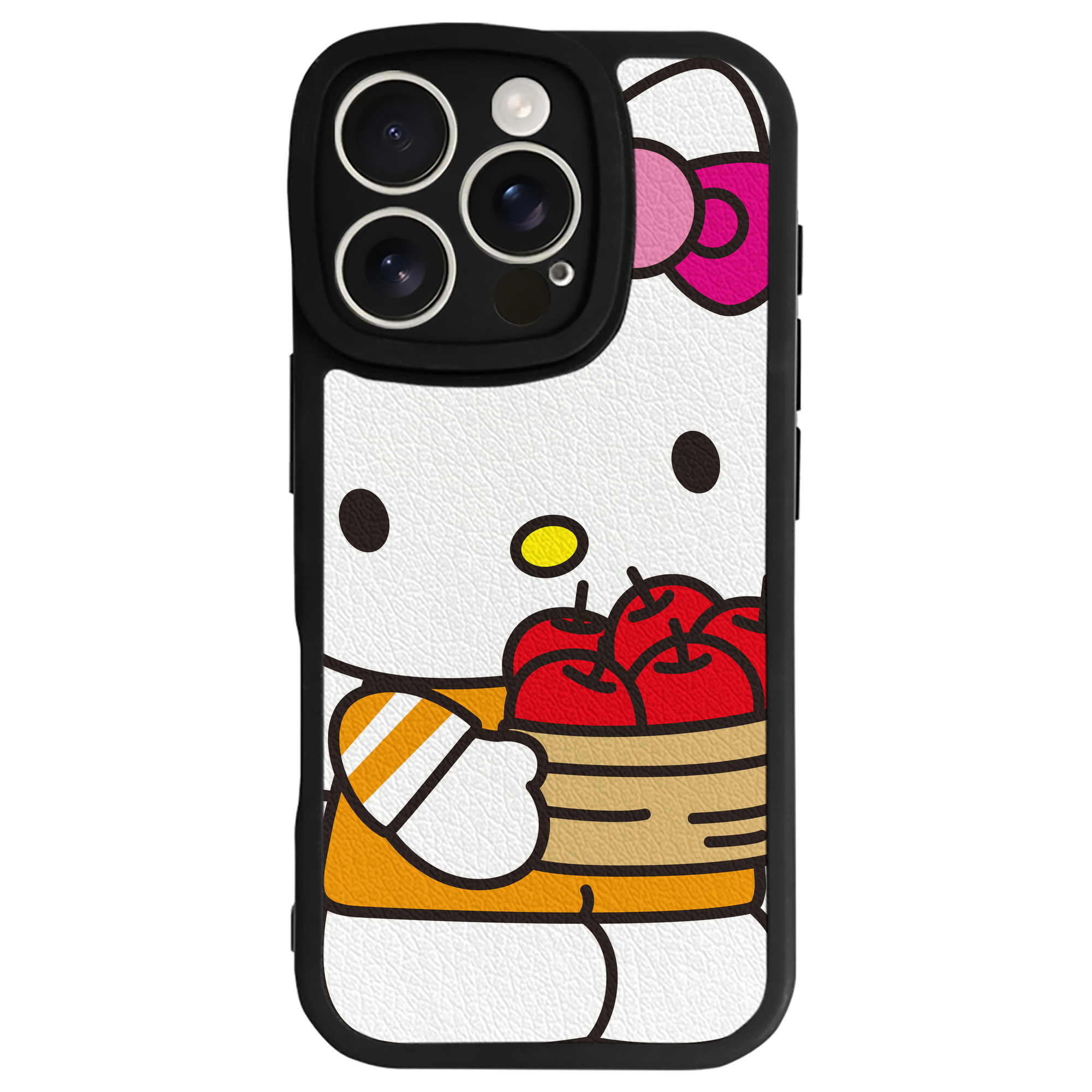 （画像用） Hello Kitty ハローキティ 【iPhone 16シリーズ対応】シリコンスマホケース（レザー調） 材質：シリコン